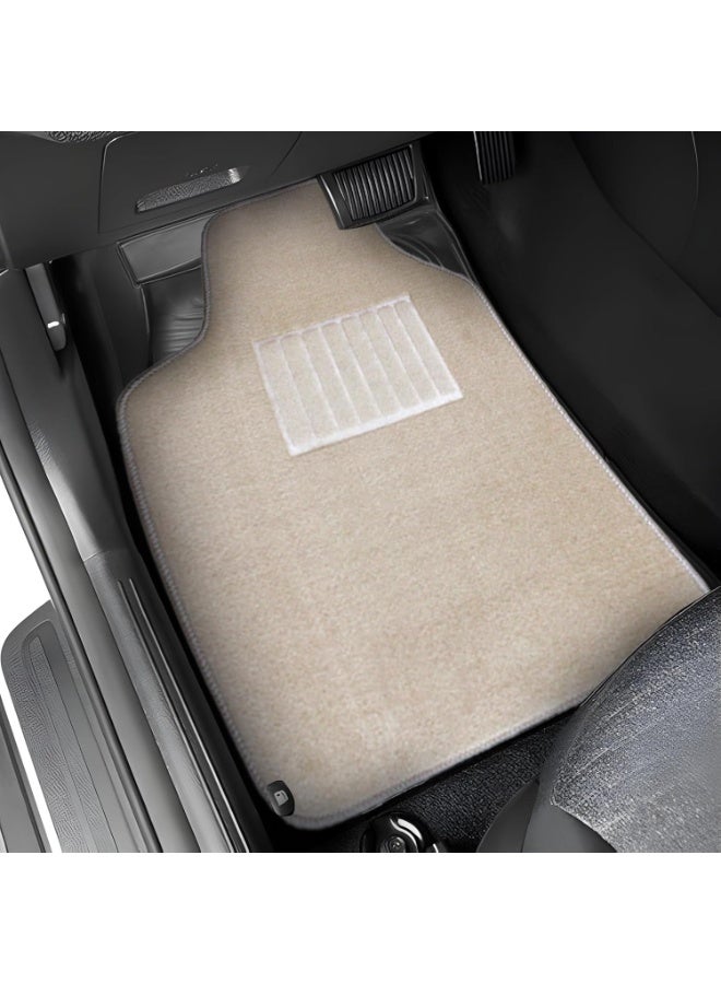 HERIOS Universal Car Floor Mats Set, beige, 5 Piece, Heavy Duty Waterproof Non Slip, All Season Interior Protection for SUV and Sedan, car mat, car floor mat, car accessories (BEIGE) - Image 4